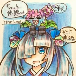 【色鉛筆】紫陽花と雨花